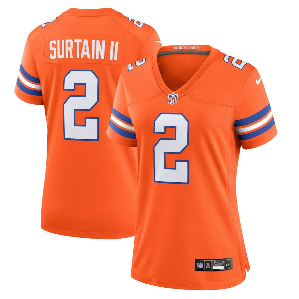 Patrick Surtain II  Women's Mile High Collection 1977 Throwback Player Game Jersey - Denver Broncos