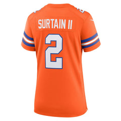 Patrick Surtain II  Women's Mile High Collection 1977 Throwback Player Game Jersey - Denver Broncos