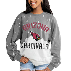 Gameday Couture Women's Oversized Coin Toss Faded French Terry Tri-Blend Pullover Sweatshirt - Arizona Cardinals