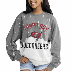 Gameday Couture Women's Oversized Coin Toss Faded French Terry Tri-Blend Pullover Sweatshirt - Tampa Bay Buccaneers