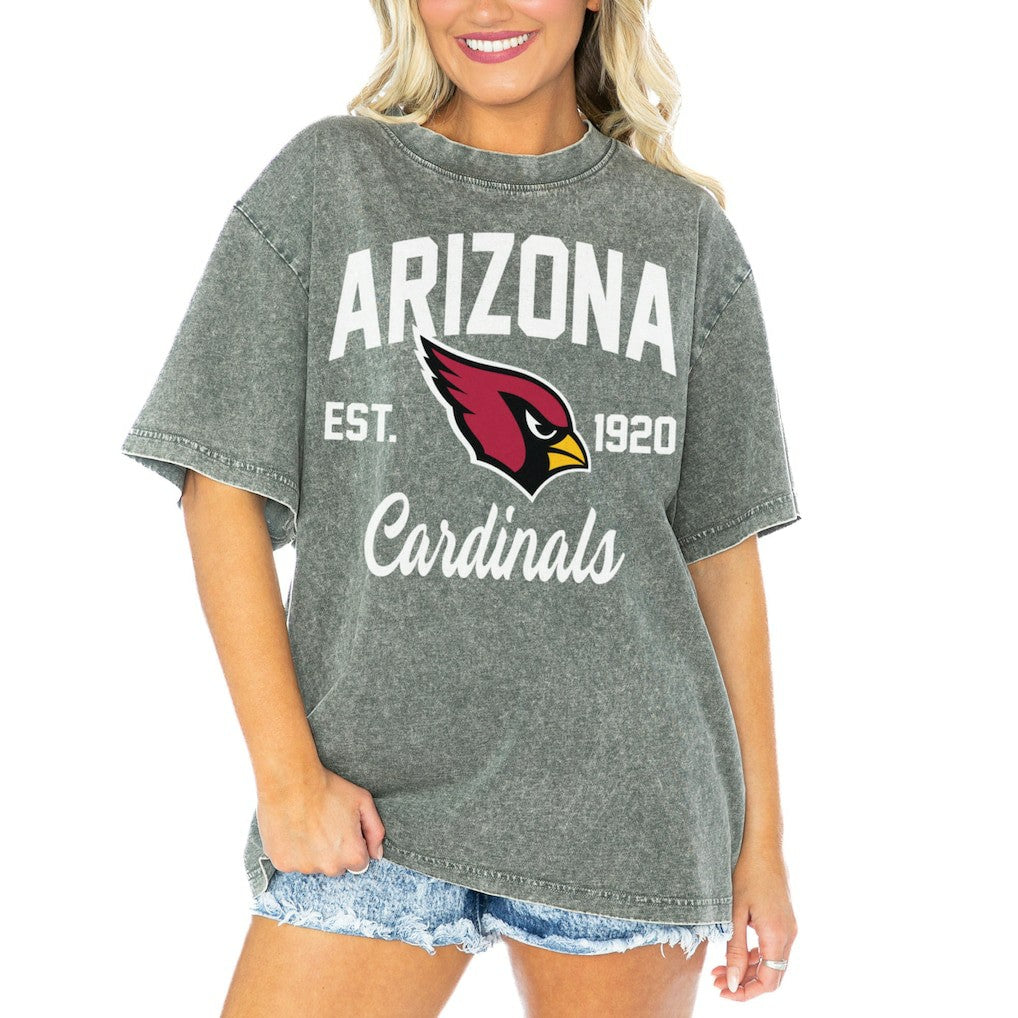 Gameday Couture Women's Tackle Titan Boyfriend Washed T-Shirt - Arizona Cardinals