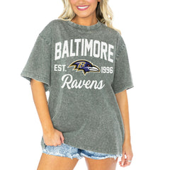 Gameday Couture Women's Tackle Titan Boyfriend Washed T-Shirt - Baltimore Ravens
