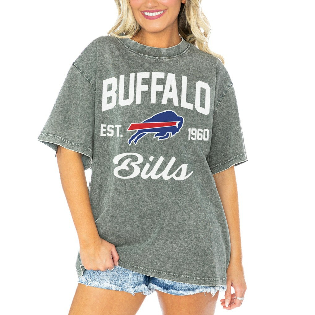 Gameday Couture Women's Tackle Titan Boyfriend Washed T-Shirt - Buffalo Bills