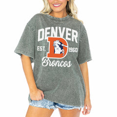 Gameday Couture Women's Tackle Titan Boyfriend Washed T-Shirt - Denver Broncos