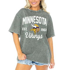 Gameday Couture Women's Tackle Titan Boyfriend Washed T-Shirt - Minnesota Vikings