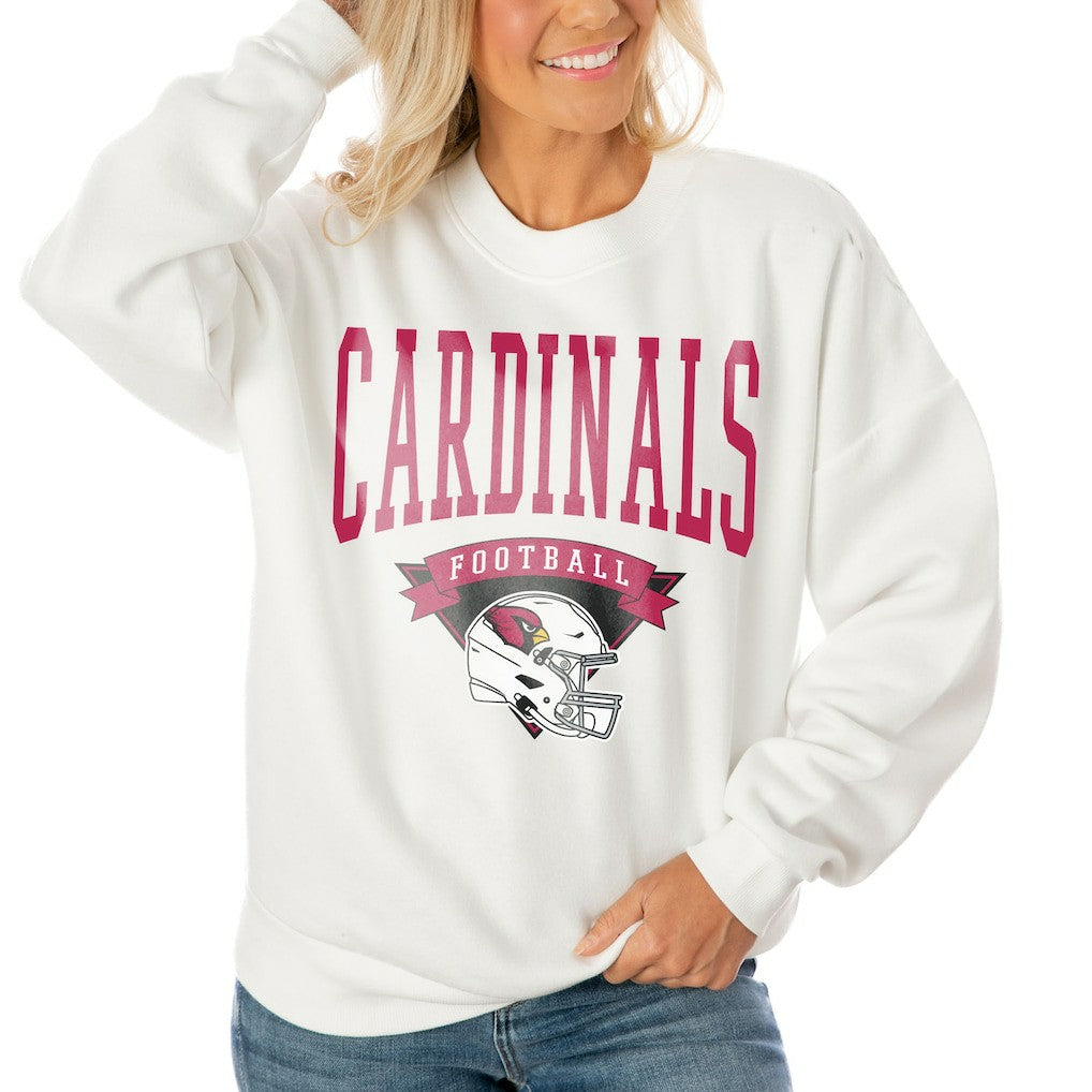 Gameday Couture Women's Oversized Yard Line Tri-Blend Pullover Sweatshirt - Arizona Cardinals