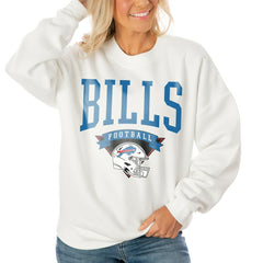 Gameday Couture Women's Oversized Yard Line Tri-Blend Pullover Sweatshirt - Buffalo Bills