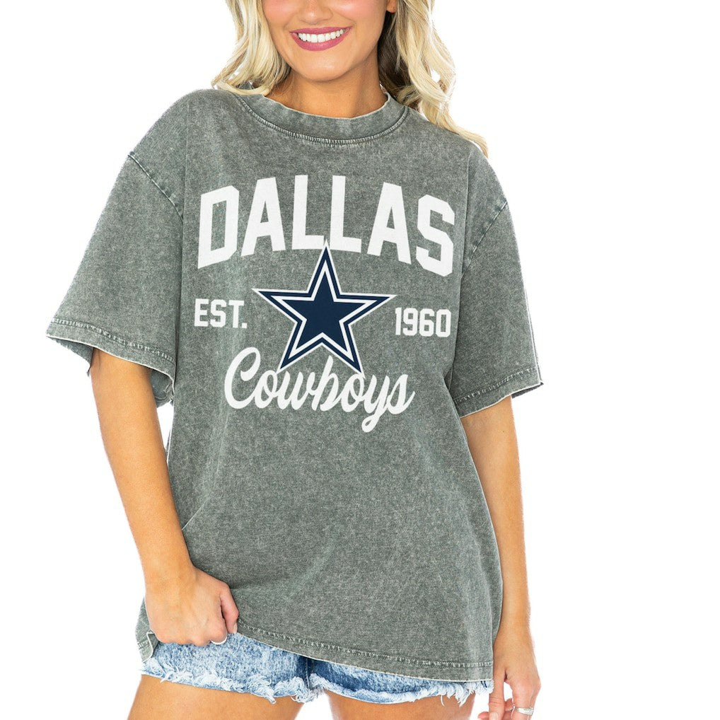 Gameday Couture Women's Tackle Titan Boyfriend Washed T-Shirt - Dallas Cowboys