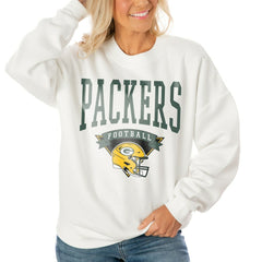 Gameday Couture Women's Oversized Yard Line Tri-Blend Pullover Sweatshirt - Green Bay Packers
