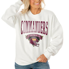 Gameday Couture Women's Oversized Yard Line Tri-Blend Pullover Sweatshirt - Washington Commanders