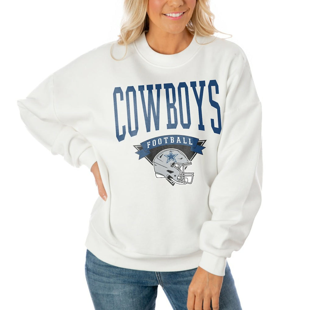 Gameday Couture Women's Oversized Yard Line Tri-Blend Pullover Sweatshirt - Dallas Cowboys