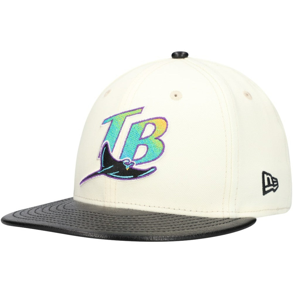 MLB Tampa Bay Rays New Era Game Night Leather Visor 59FIFTY Fitted Hat
