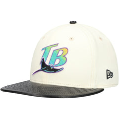 MLB Tampa Bay Rays New Era Game Night Leather Visor 59FIFTY Fitted Hat