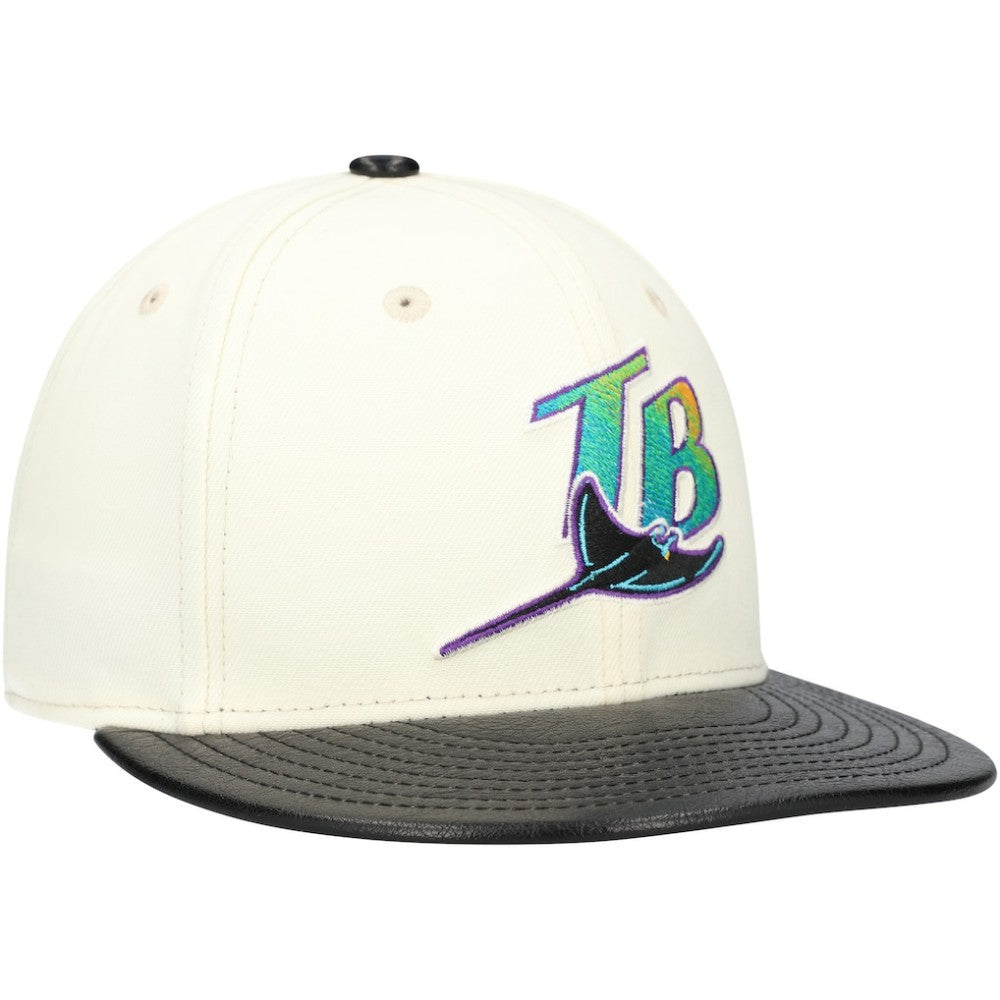 MLB Tampa Bay Rays New Era Game Night Leather Visor 59FIFTY Fitted Hat