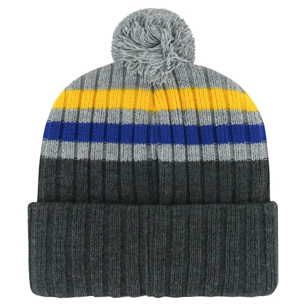 NHL Gray St. Louis Blues '47 Stack Patch Cuffed Knit Hat with Pom