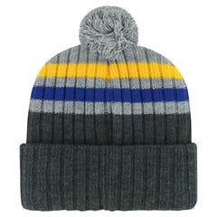 NHL Gray St. Louis Blues '47 Stack Patch Cuffed Knit Hat with Pom
