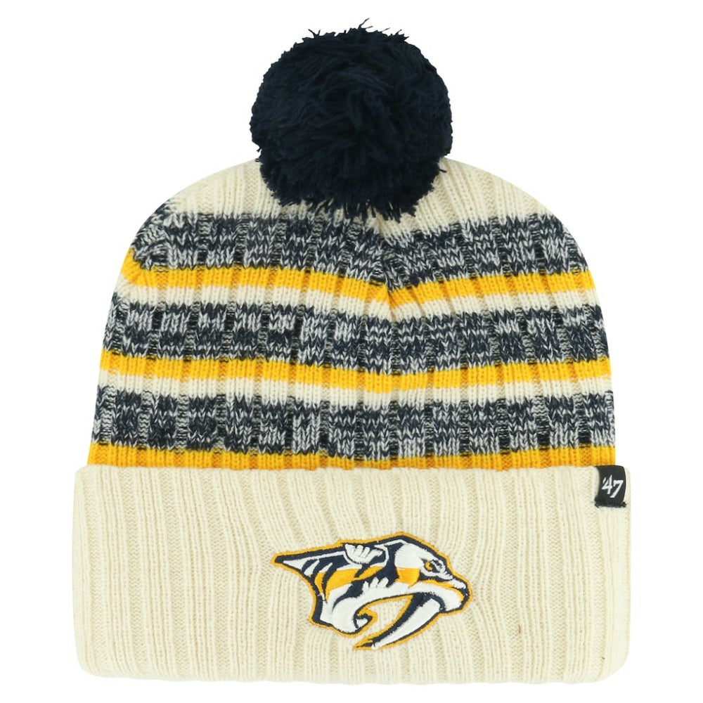NHL Cream Nashville Predators '47 Tavern Cuffed Knit Hat with Pom