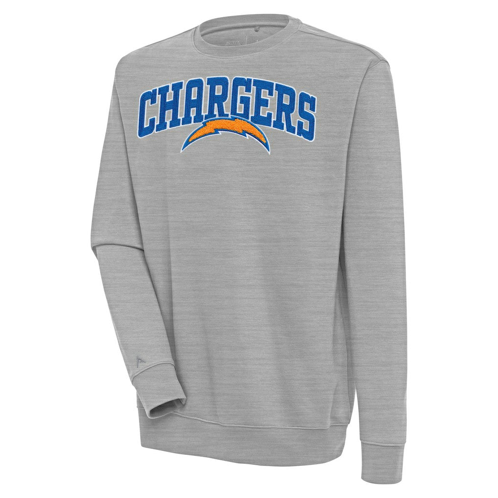 Antigua Victory Chenille Pullover Sweatshirt - Los Angeles Chargers