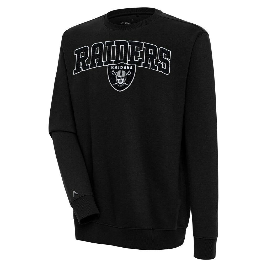 Antigua Victory Chenille Pullover Sweatshirt - Las Vegas Raiders