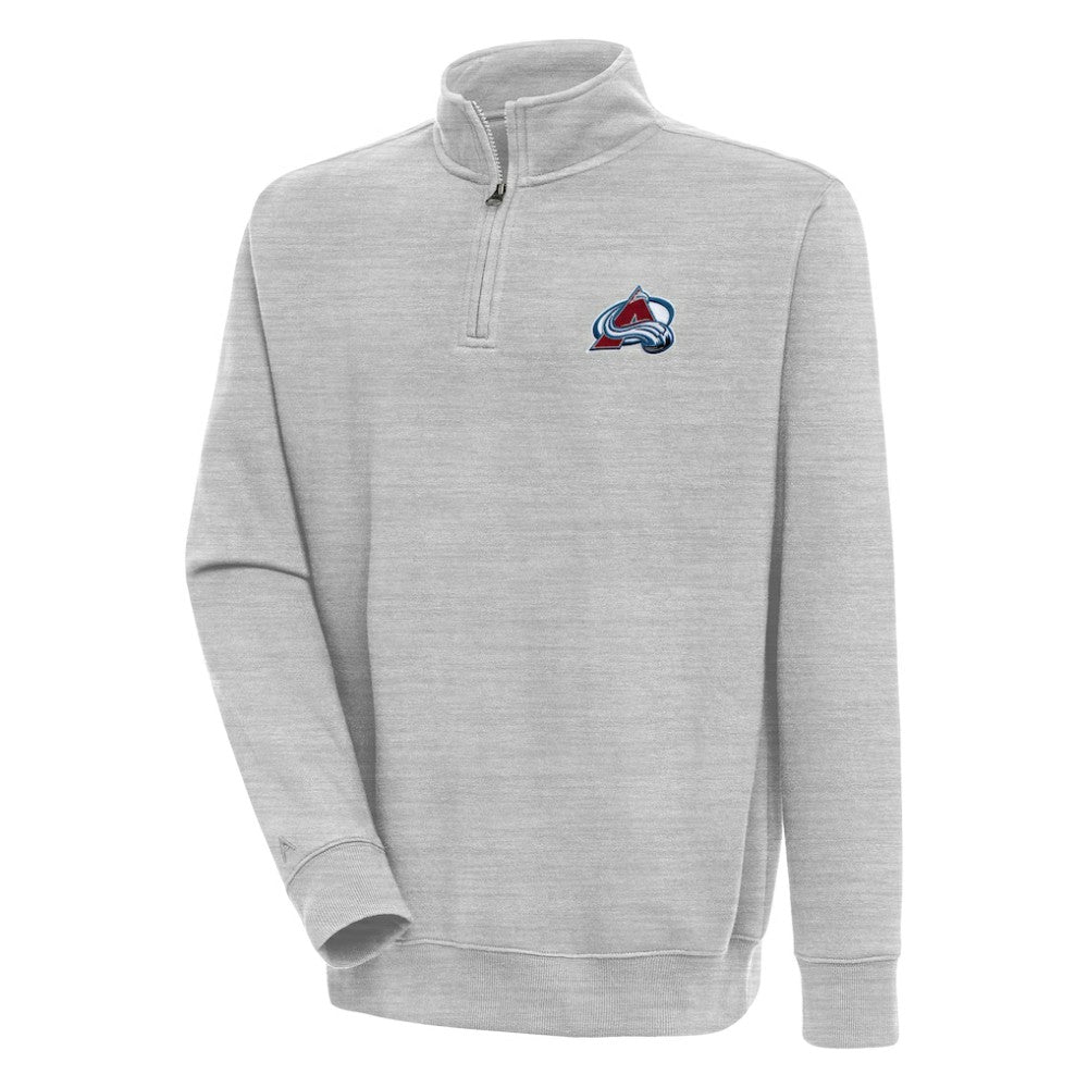 NHL Heather Gray Colorado Avalanche Antigua Victory Quarter-Zip Pullover Top