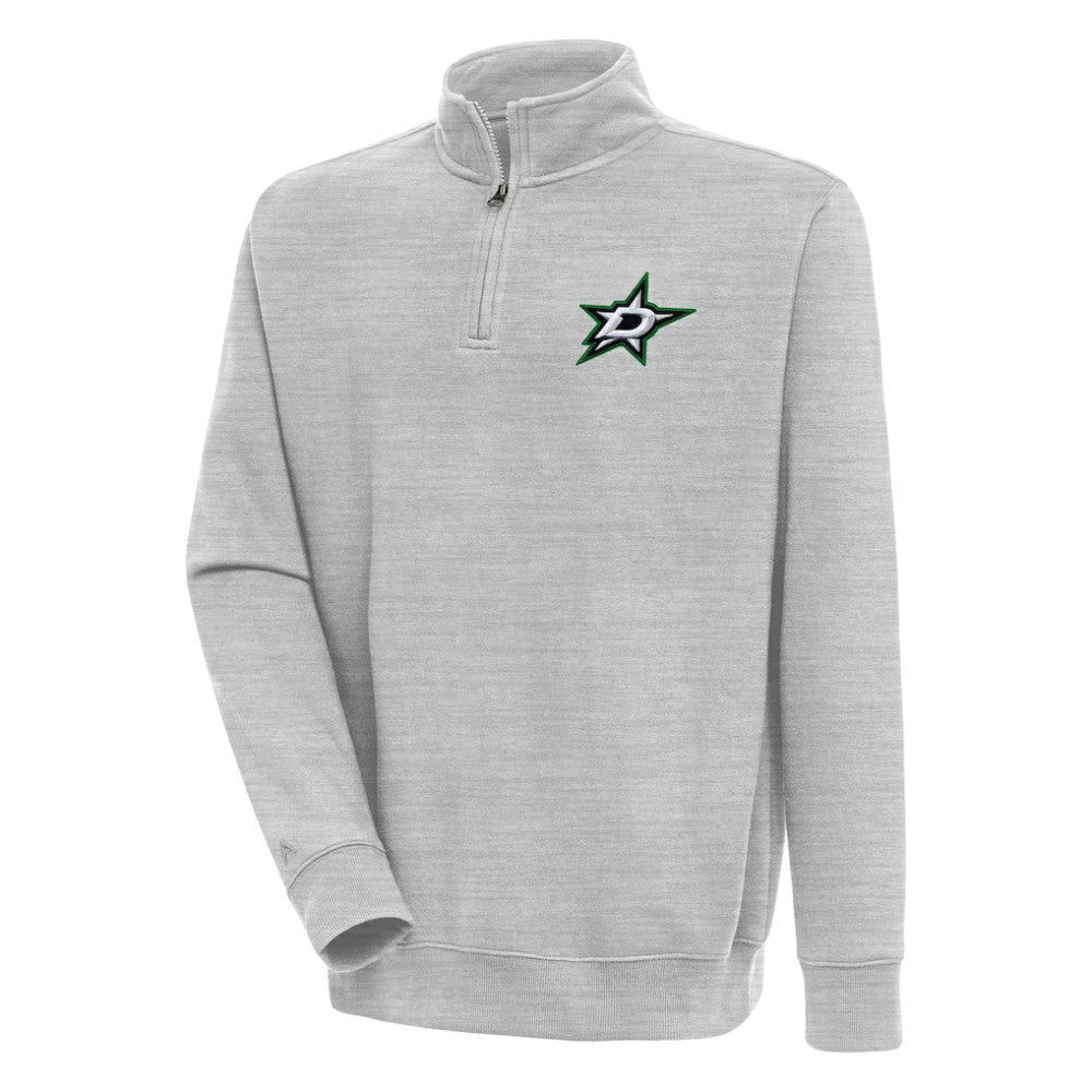 NHL Heather Gray Dallas Stars Antigua Victory Quarter-Zip Pullover Top