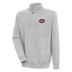 NHL Heather Gray Montreal Canadiens Antigua Victory Quarter-Zip Pullover Top