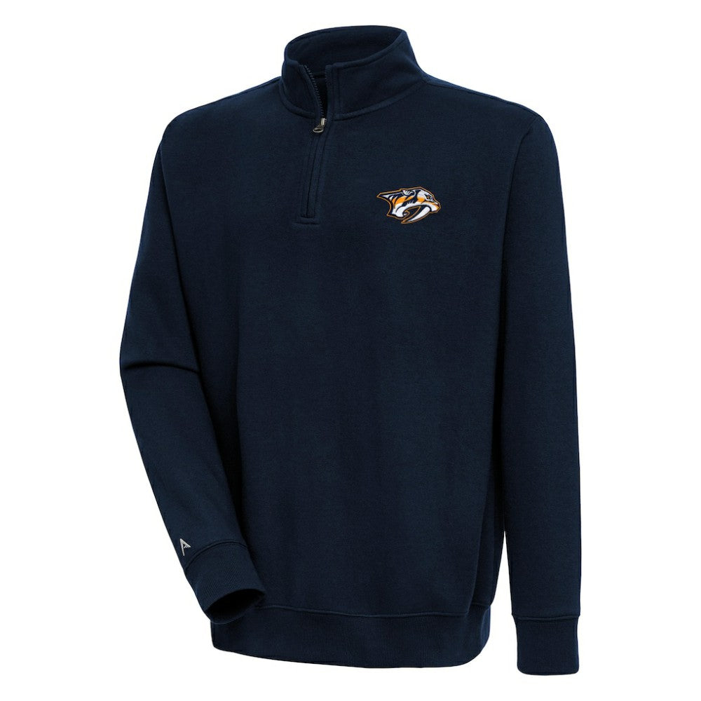 NHL Navy Nashville Predators Antigua Victory Quarter-Zip Pullover Top