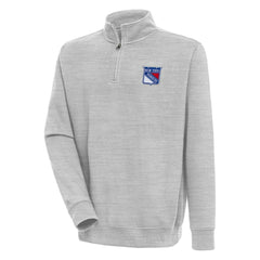 NHL Heather Gray New York Rangers Antigua Victory Quarter-Zip Pullover Top