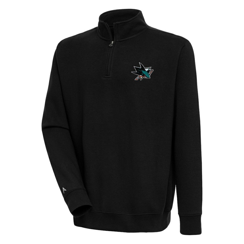 NHL Black San Jose Sharks Antigua Victory Quarter-Zip Pullover Top
