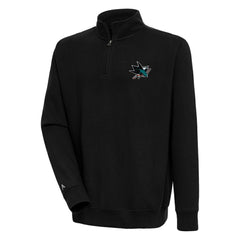 NHL Black San Jose Sharks Antigua Victory Quarter-Zip Pullover Top