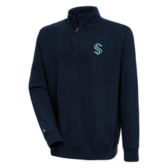 NHL Navy Seattle Kraken Antigua Victory Quarter-Zip Pullover Top