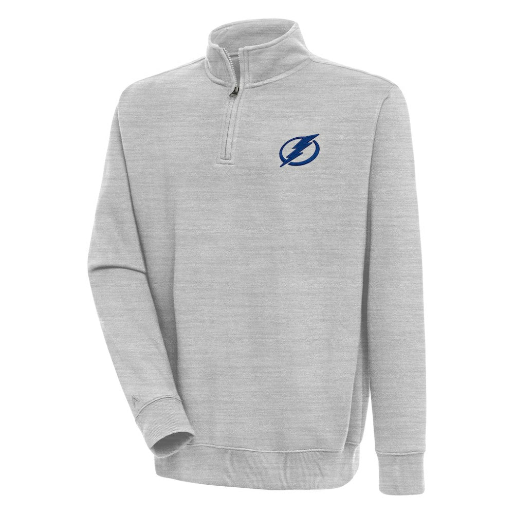 NHL Heather Gray Tampa Bay Lightning Antigua Victory Quarter-Zip Pullover Top