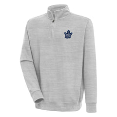 NHL Heather Gray Toronto Maple Leafs Antigua Victory Quarter-Zip Pullover Top