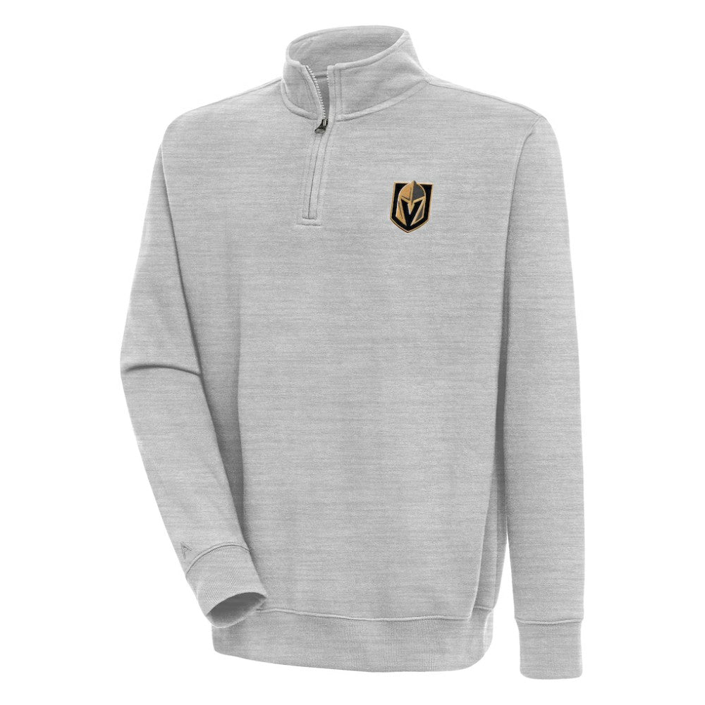 NHL Heather Gray Vegas Golden Knights Antigua Victory Quarter-Zip Pullover Top