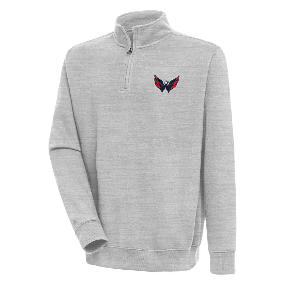 NHL Heather Gray Washington Capitals Antigua Victory Quarter-Zip Pullover Top