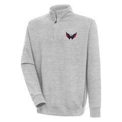 NHL Heather Gray Washington Capitals Antigua Victory Quarter-Zip Pullover Top