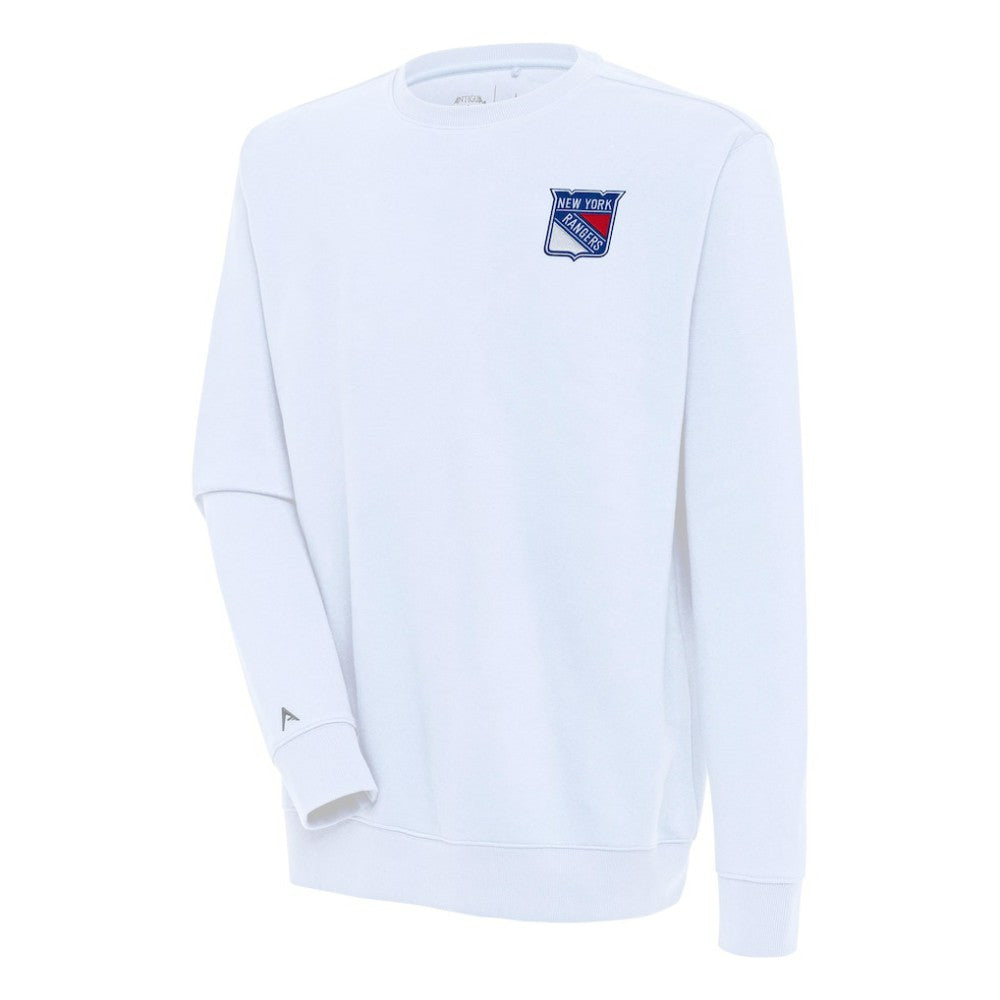 NHL White New York Rangers Antigua Victory Pullover Sweatshirt