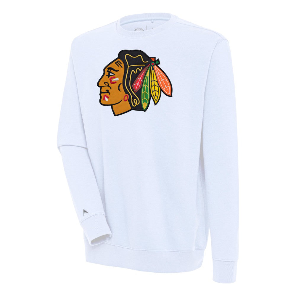 NHL White Chicago Blackhawks Antigua Victory Pullover Sweatshirt