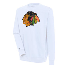 NHL White Chicago Blackhawks Antigua Victory Pullover Sweatshirt