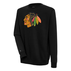 NHL Black Chicago Blackhawks Antigua Victory Pullover Sweatshirt