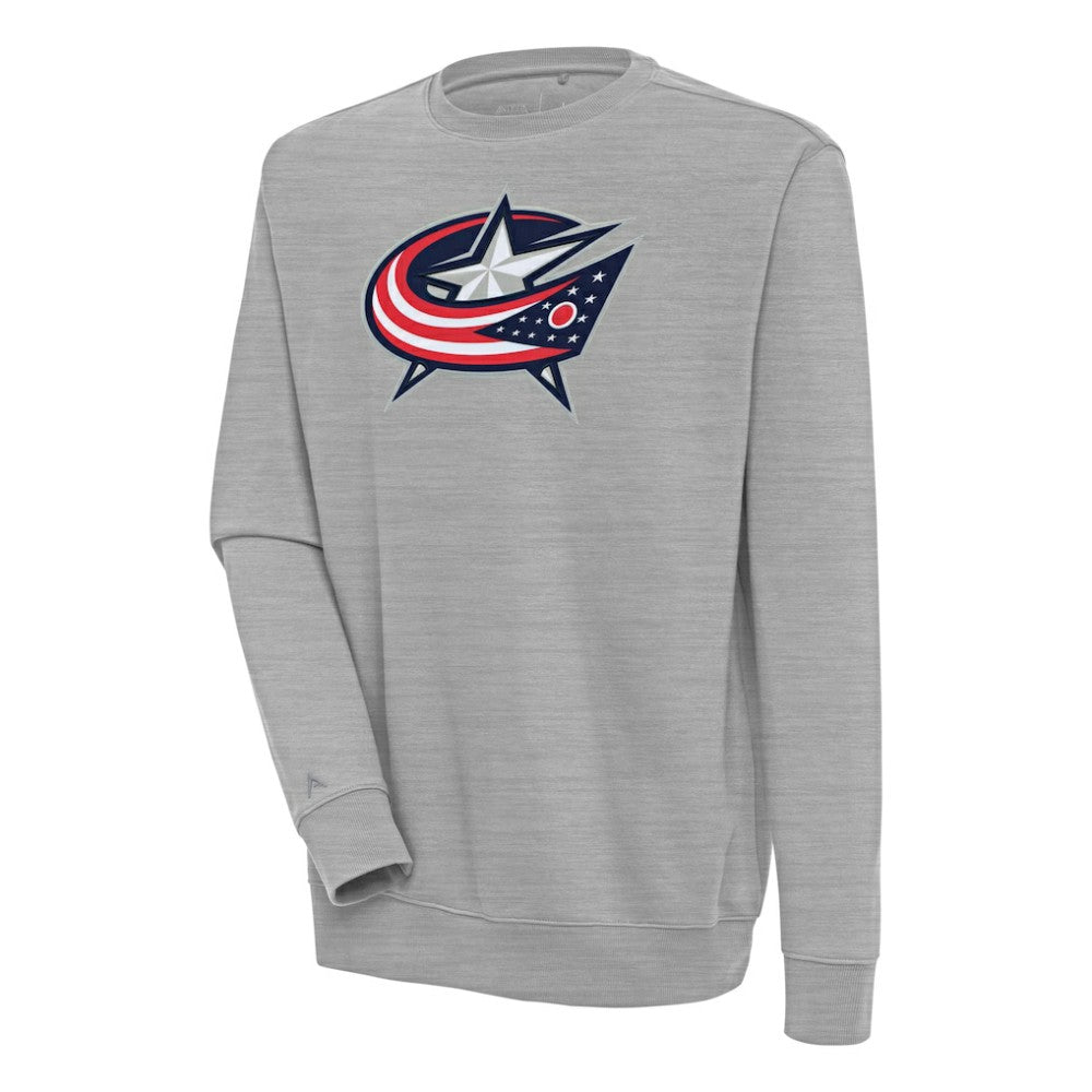 NHL Heather Gray Columbus Blue Jackets Antigua Victory Pullover Sweatshirt