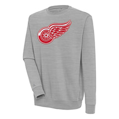 NHL Heather Gray Detroit Red Wings Antigua Victory Pullover Sweatshirt