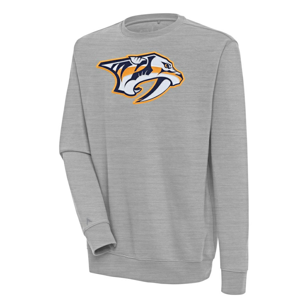 NHL Heather Gray Nashville Predators Antigua Victory Pullover Sweatshirt