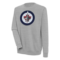 NHL Heather Gray Winnipeg Jets Antigua Victory Pullover Sweatshirt