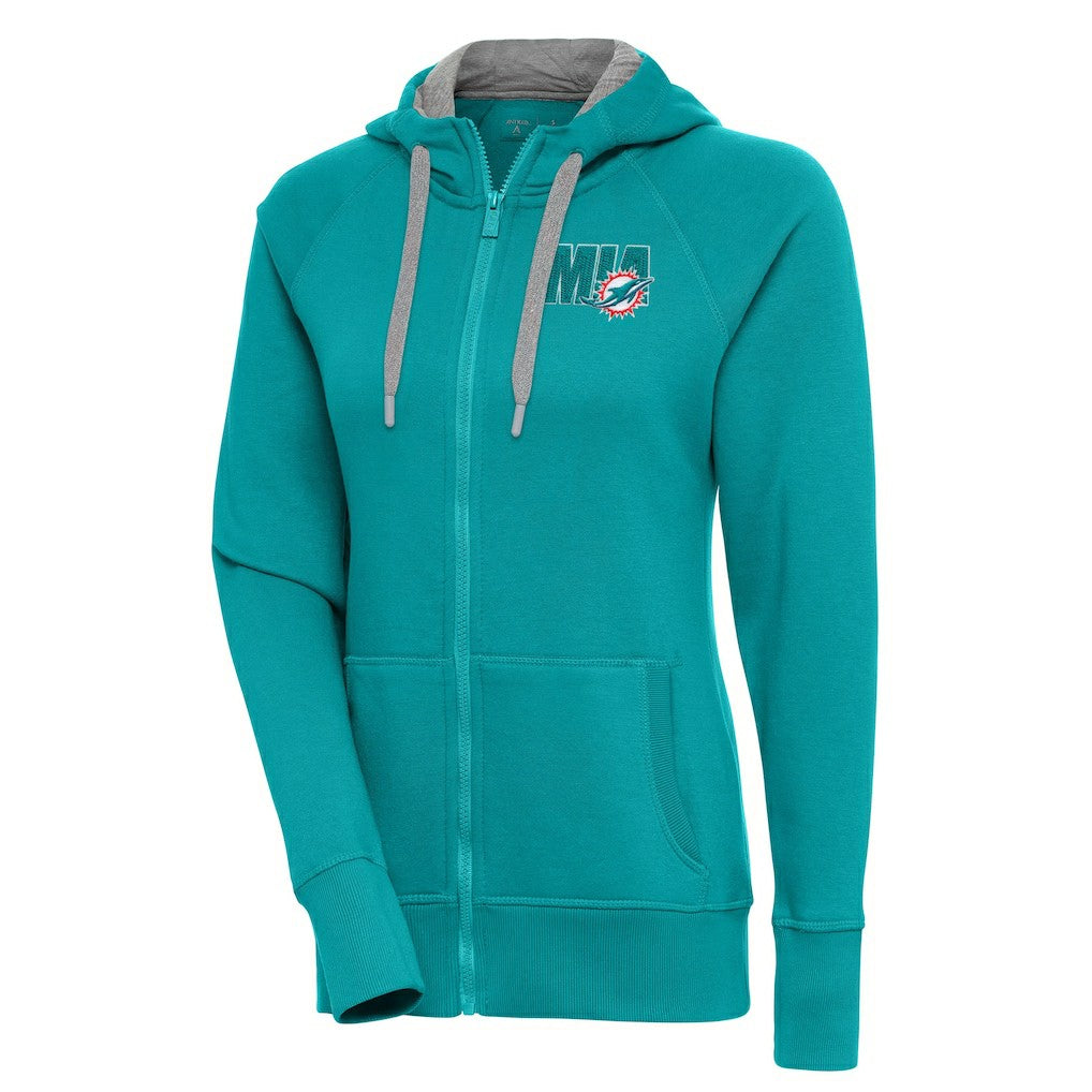 Antigua Women's Victory Full-Zip Hoodie - Miami Dolphins