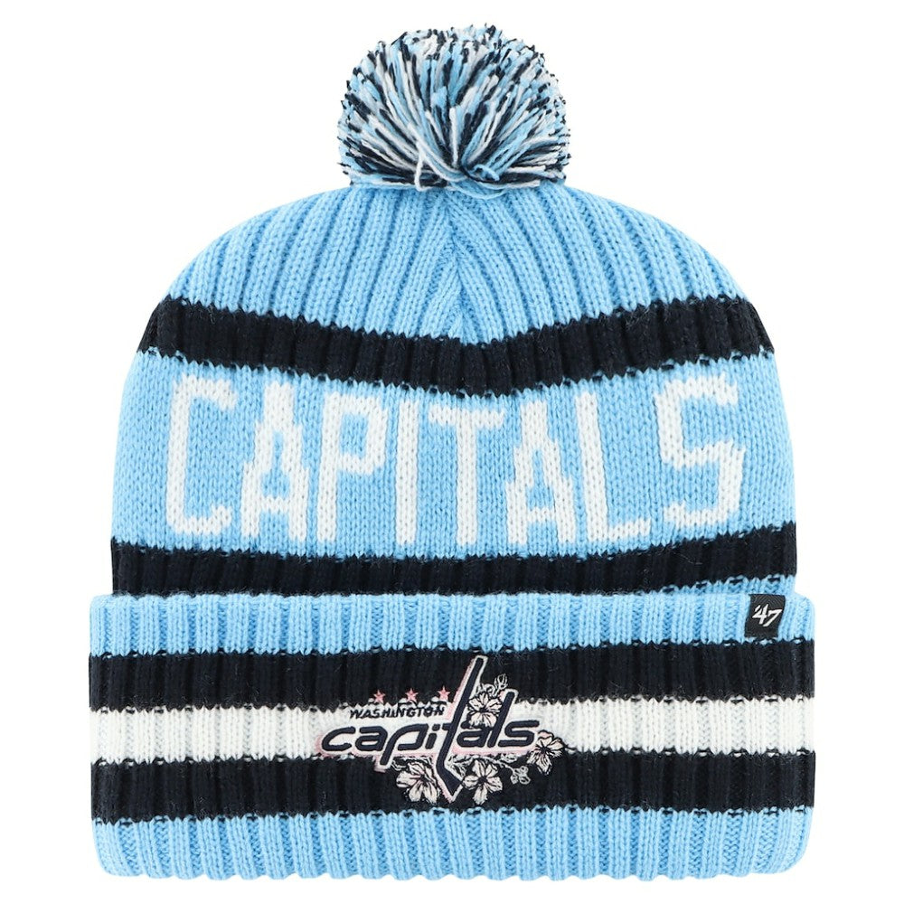 NHL Light Blue Washington Capitals '47 Cherry Blossom Bering Cuffed Knit Hat with Pom