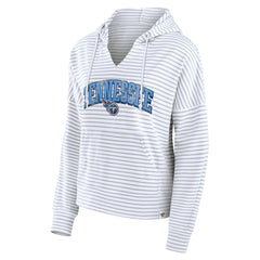 Women's Striped Notch Neck Pullover Hoodie - Tennessee Titans