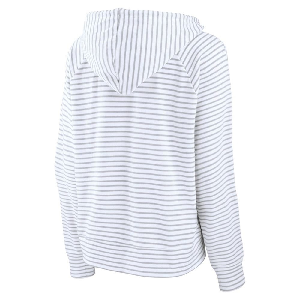 Women's Striped Notch Neck Pullover Hoodie - Tennessee Titans
