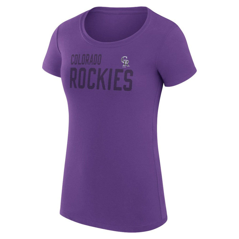 MLB Colorado Rockies G-III 4Her by Carl Banks Women's Super-Slim Fit Lightweight Dot Print T-Shirt