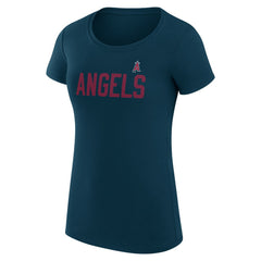 MLB Los Angeles Angels G-III 4Her by Carl Banks Women's Super-Slim Fit Lightweight Dot Print T-Shirt